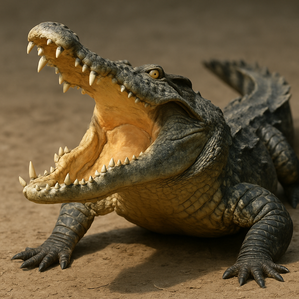 Coccodrillo con la bocca aperta