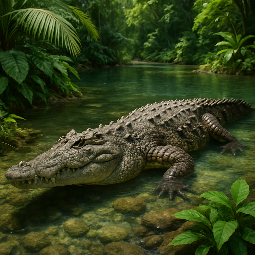 Crocodile in its natural habitat